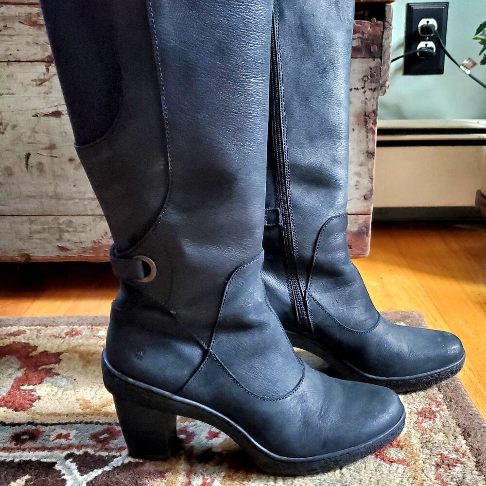 Women’s Black Tall Heel Riding Boots - Classic Style